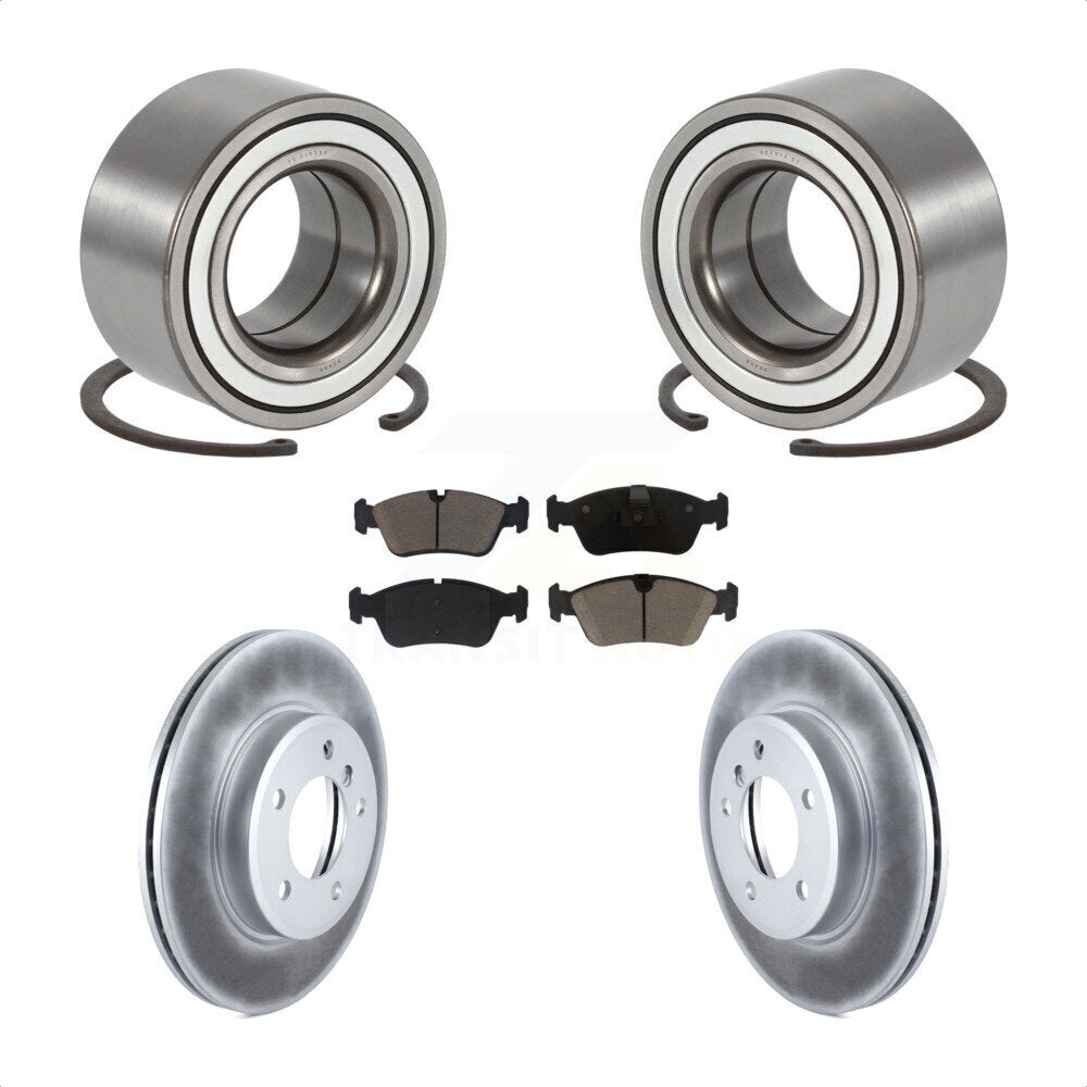 Wheel Bearing Coated Disc Brake Rotor Pad Front Kit For 2001-2005 BMW 325i 325xi