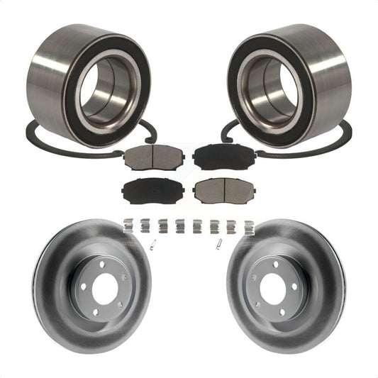 Wheel Bearing Coated Disc Brake Rotor & Pads Front Kit For Ford Edge Lincoln MKX