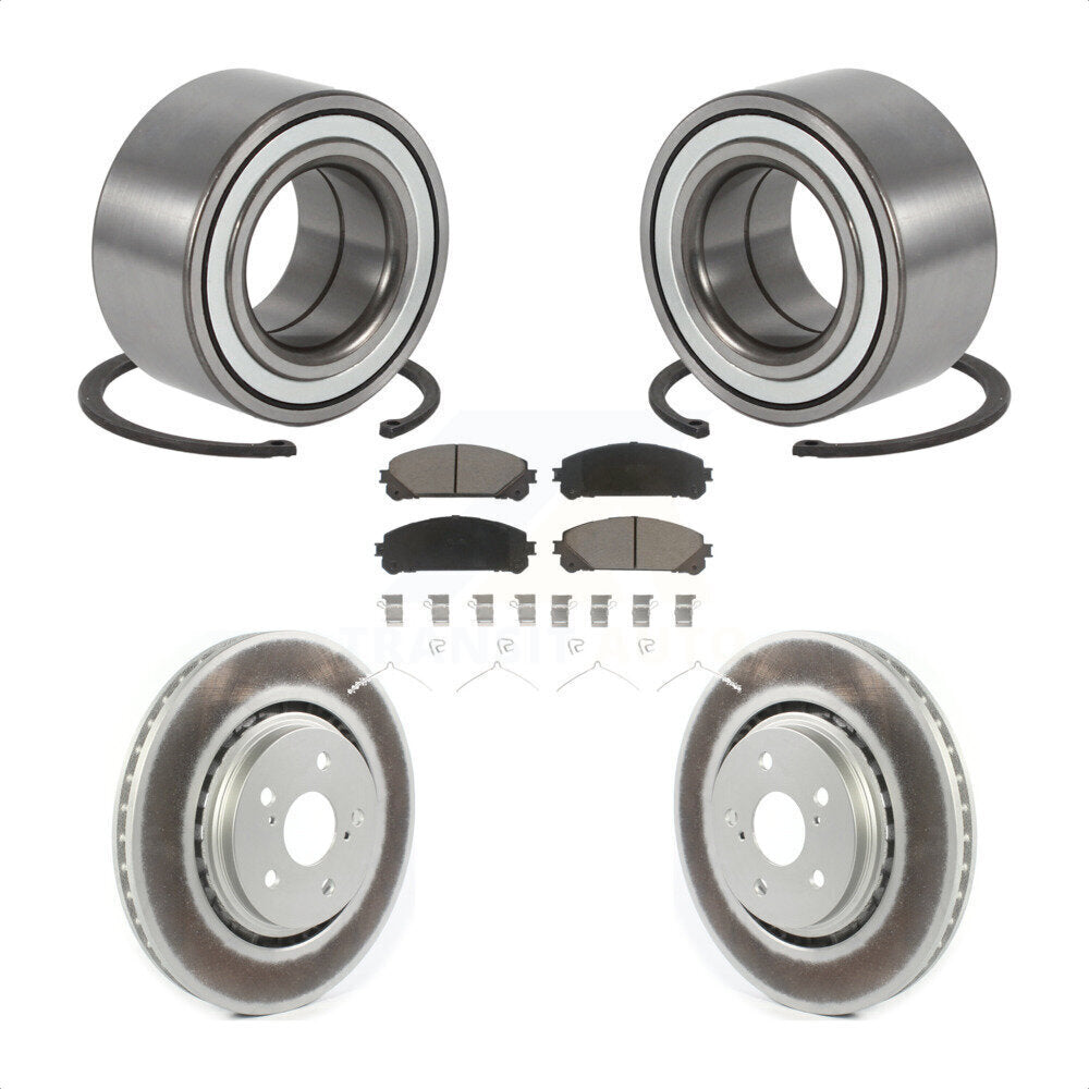 Wheel Bearing Coated Disc Brake Rotors And Pads Front Kit For 2016 Lexus RX350