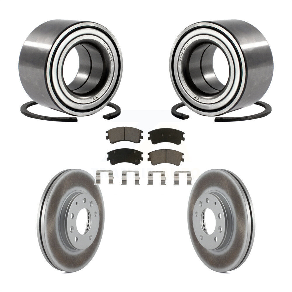 Wheel Bearing Coated Disc Brake Rotors And Pads Front Kit For 2003-2005 Mazda 6