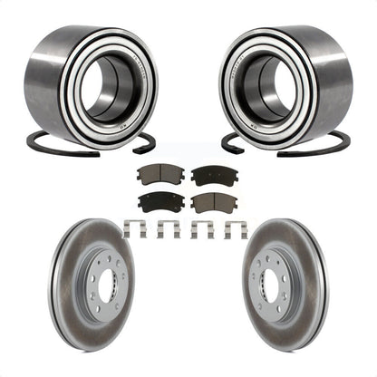 Wheel Bearing Coated Disc Brake Rotors And Pads Front Kit For 2003-2005 Mazda 6