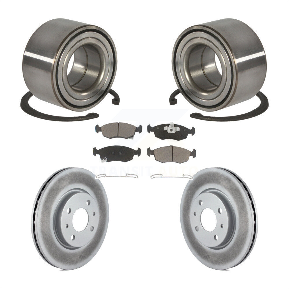 Wheel Bearing Coated Disc Brake Rotors And Ceramic Pads Front Kit For Fiat 500