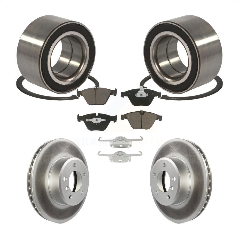 Wheel Bearing Coated Brake Rotor & Pads Front Kit For BMW 530xi 528i xDrive 535i