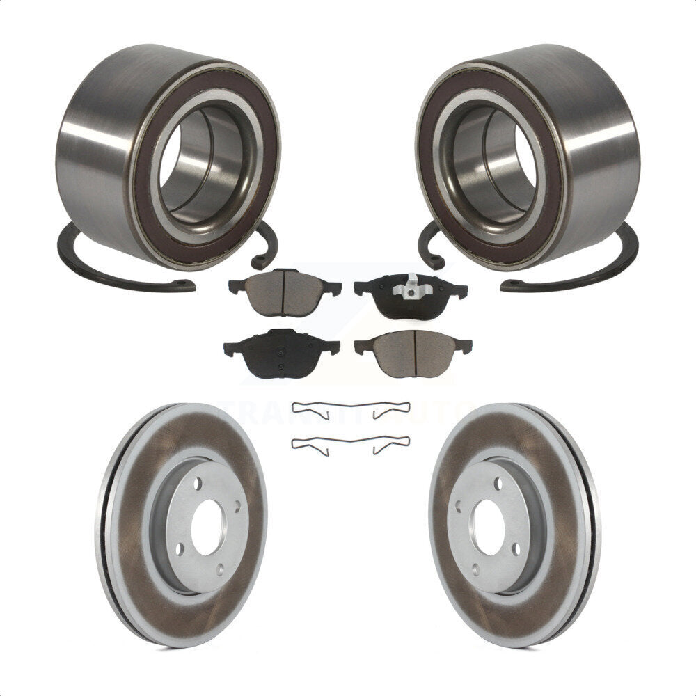 Wheel Bearing Coated Disc Brake Rotor And Pad Front Kit For 2005-2007 Ford Focus
