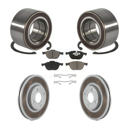Wheel Bearing Coated Disc Brake Rotor And Pad Front Kit For 2005-2007 Ford Focus