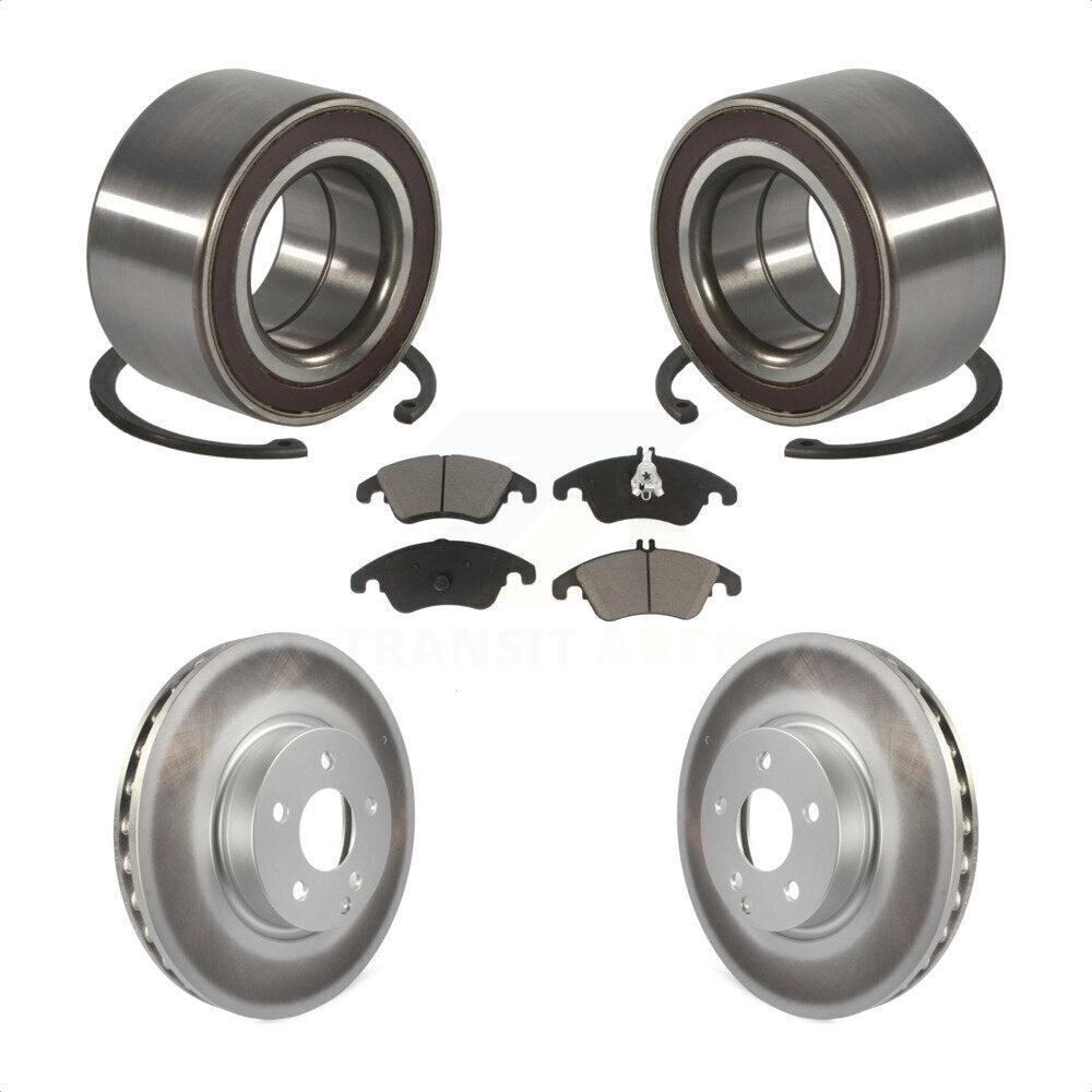 Wheel Bearing Coated Brake Rotor Pads Front Kit For Mercedes-Benz C300 E350 C350