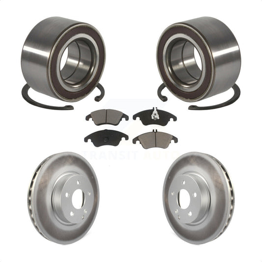 Wheel Bearing Coated Brake Rotor Pads Front Kit For Mercedes-Benz C300 E350 C350