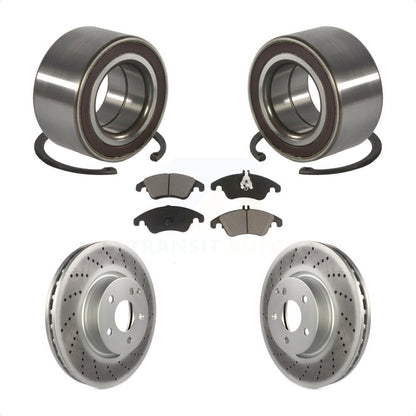 Wheel Bearing Coated Brake Rotor Pads Front Kit For Mercedes-Benz C300 E350 C350