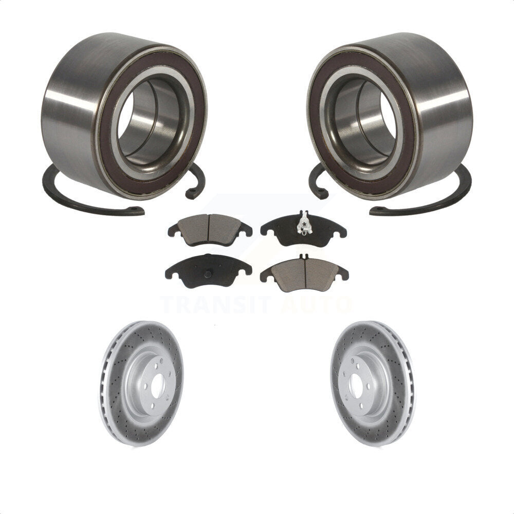 Wheel Bearing Coated Disc Brake Rotor Pads Front Kit For Mercedes-Benz E400 E550