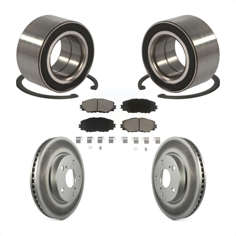 Wheel Bearing Coated Disc Brake Rotors And Pads Front Kit For 2010 Lexus HS250h