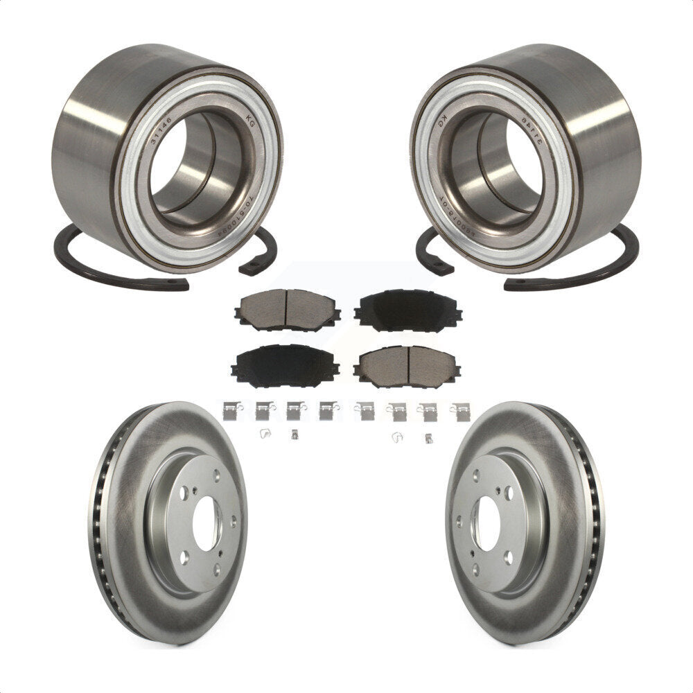 Wheel Bearing Coated Disc Brake Rotor Pad Front Kit For 2017-2018 Toyota Prius V