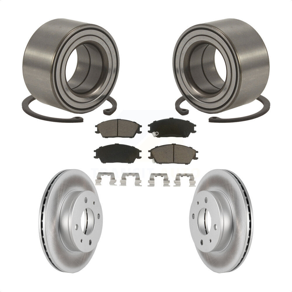 Wheel Bearing Coated Disc Brake Rotor Pad Front Kit For 2000-2005 Hyundai Accent