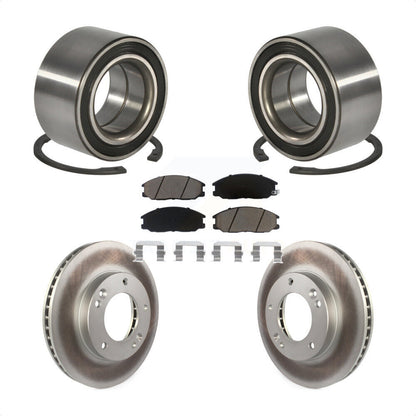 Wheel Bearing Coated Disc Brake Rotor & Pads Front Kit For 2003-2006 Kia Sorento