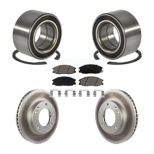 Wheel Bearing Coated Disc Brake Rotor & Pads Front Kit For 2003-2006 Kia Sorento