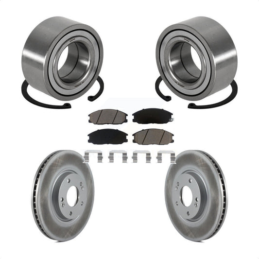 Wheel Bearing Coated Disc Brake Rotor And Pad Front Kit For 2004-2006 Kia Amanti