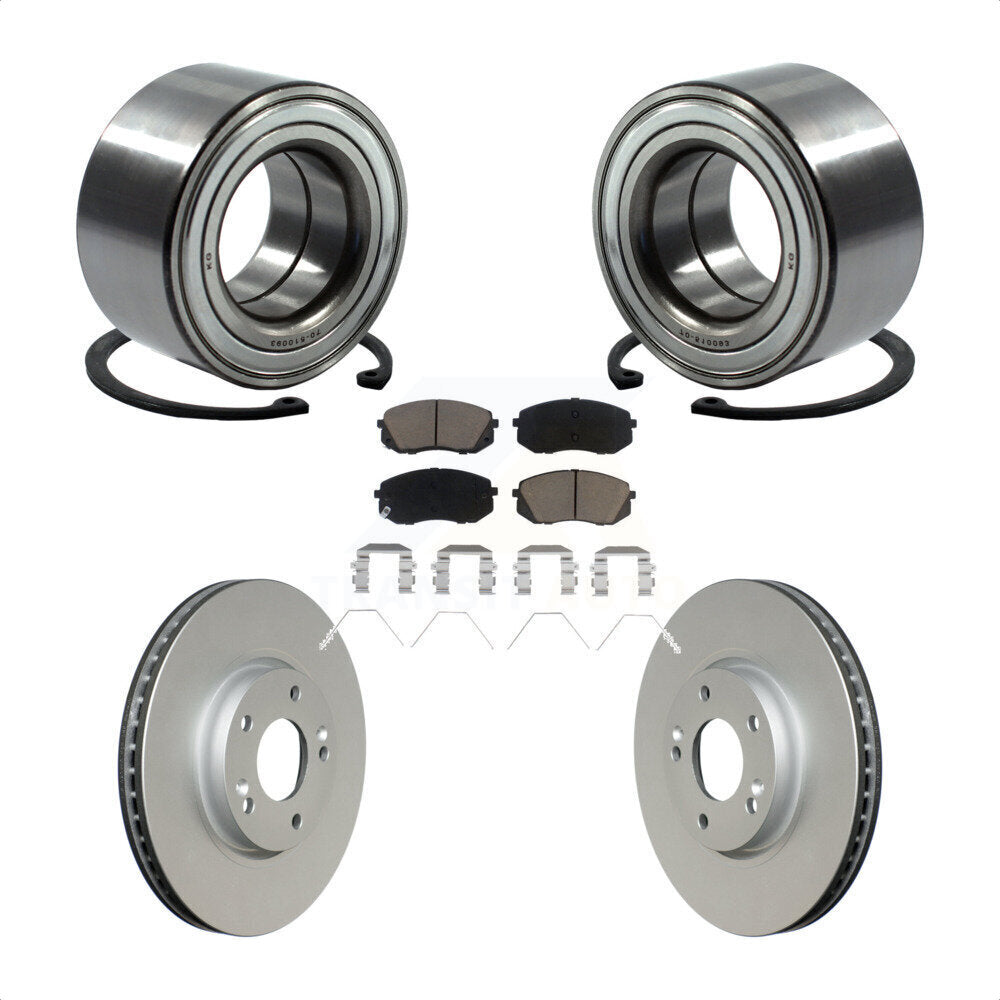 Wheel Bearing Coated Disc Brake Rotor & Pads Front Kit For 2017-2019 Kia Soul EV