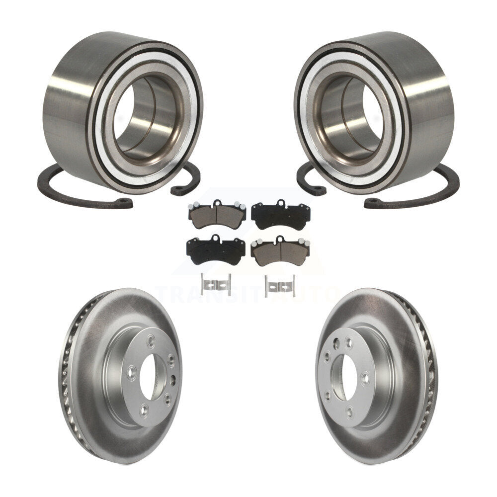 Wheel Bearing Coated Brake Rotor & Pads Front Kit For Porsche Cayenne Volkswagen