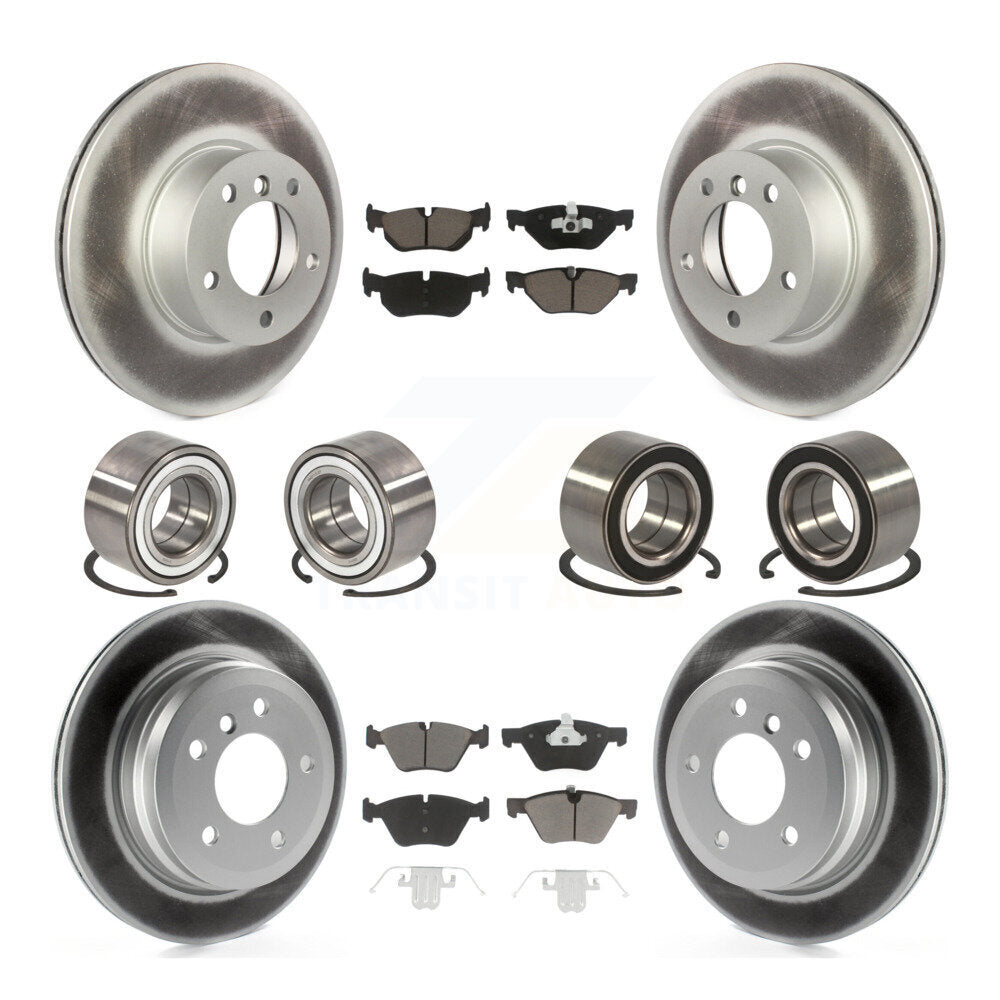 Bearings Coated Disc Brake Rotors And Pads Front Rear Kit (10Pc) For BMW 328xi