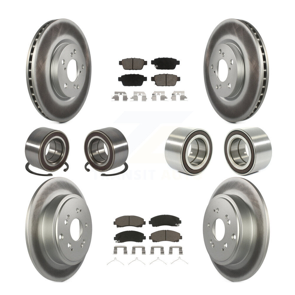 Bearing Coat Brake Rotor Pad Front Rear Kit (10Pc) For 2006-2014 Honda Ridgeline