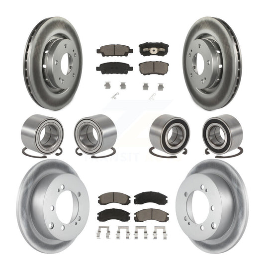 Bearing Coat Brake Rotor Pads Front Rear Kit (10Pc) For Mitsubishi Outlander AWD