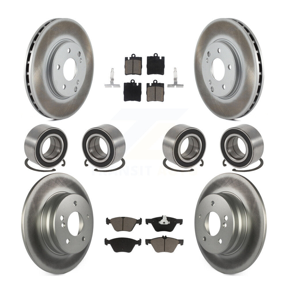 Bearing Coated Disc Brake Rotor Pad Front Rear Kit (10Pc) For Mercedes-Benz E320