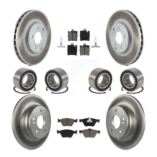 Bearing Coated Disc Brake Rotor Pad Front Rear Kit (10Pc) For Mercedes-Benz E320