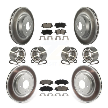 Bearing Coated Brake Rotor Pads Front Rear Kit (10Pc) For Land Rover Range Sport