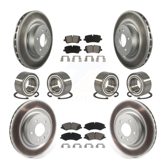 Bearing Coated Brake Rotor Pads Front Rear Kit (10Pc) For Land Rover Range Sport