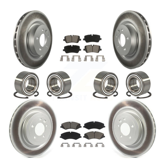 Bearing Coated Brake Rotor Pads Front Rear Kit (10Pc) For Land Rover Range Sport