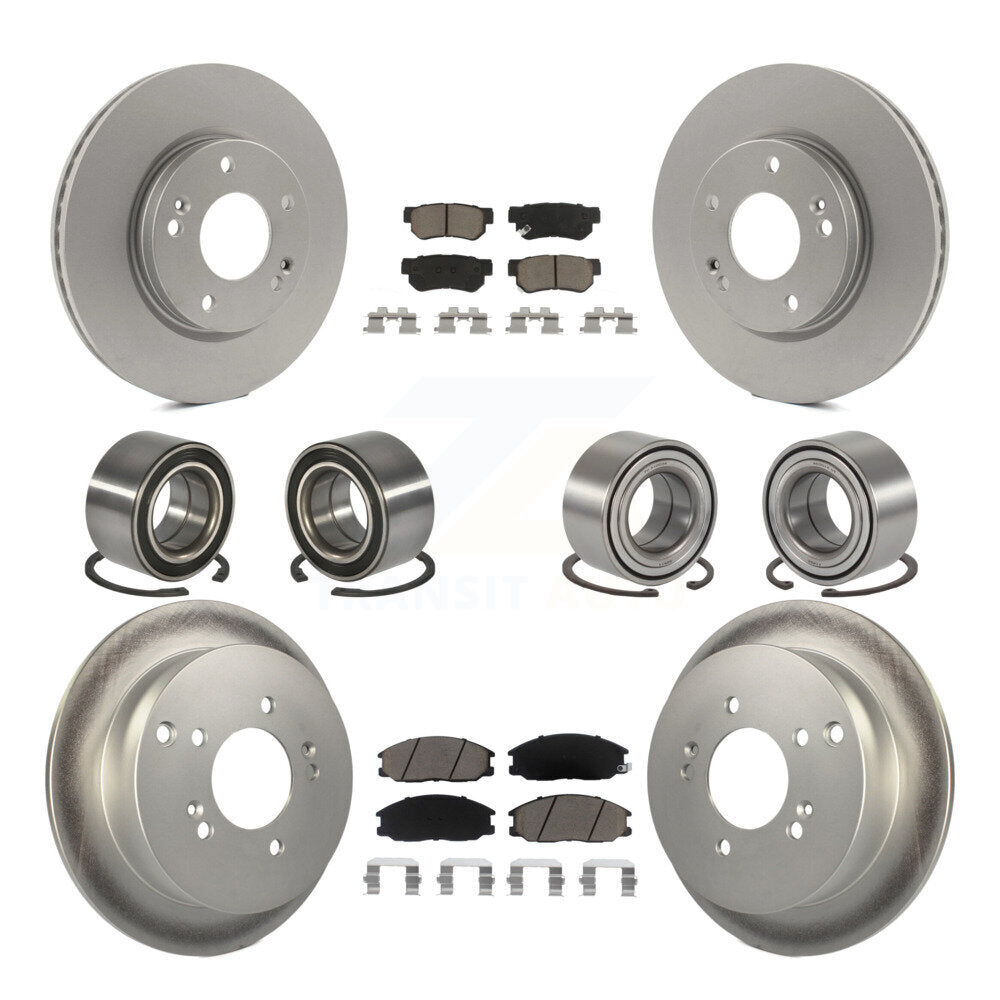 Bearing Coated Brake Rotor & Pads Front Rear Kit (10Pc) For Hyundai Santa Fe 4WD