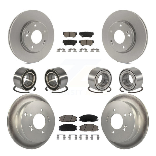 Bearing Coated Brake Rotor & Pads Front Rear Kit (10Pc) For Hyundai Santa Fe 4WD