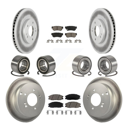 Bearing Coated Brake Rotor & Pads Front Rear Kit (10Pc) For Hyundai Santa Fe 4WD