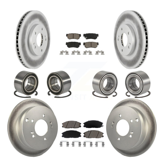 Bearing Coated Brake Rotor & Pads Front Rear Kit (10Pc) For Hyundai Santa Fe 4WD