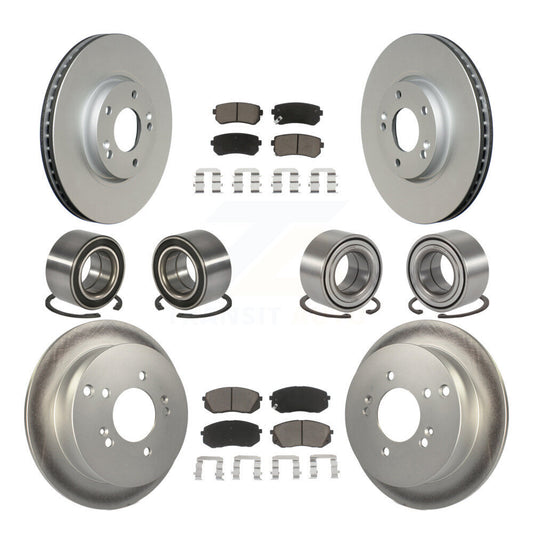 Bearing Coated Disc Brake Rotor Pad Front Rear Kit (10Pc) For Hyundai Tucson Kia
