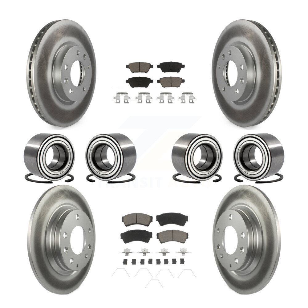 Bearing Coated Brake Rotor Pad Front Rear Kit (10Pc) For Ford Fusion Lincoln MKZ