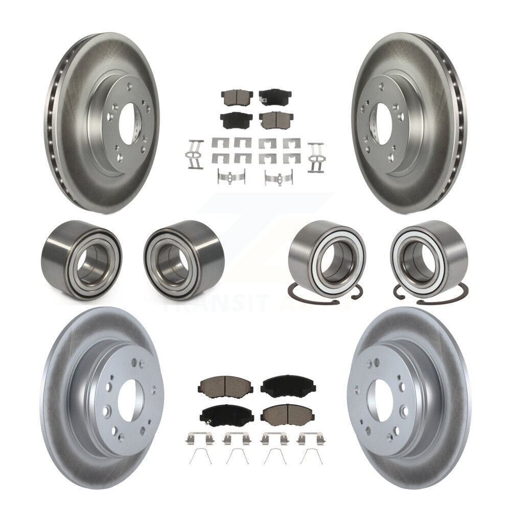 Bearings Coated Disc Brake Rotors And Pads Front Rear Kit (10Pc) For Honda CR-V