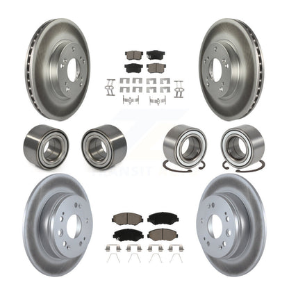 Bearings Coated Disc Brake Rotors And Pads Front Rear Kit (10Pc) For Honda CR-V