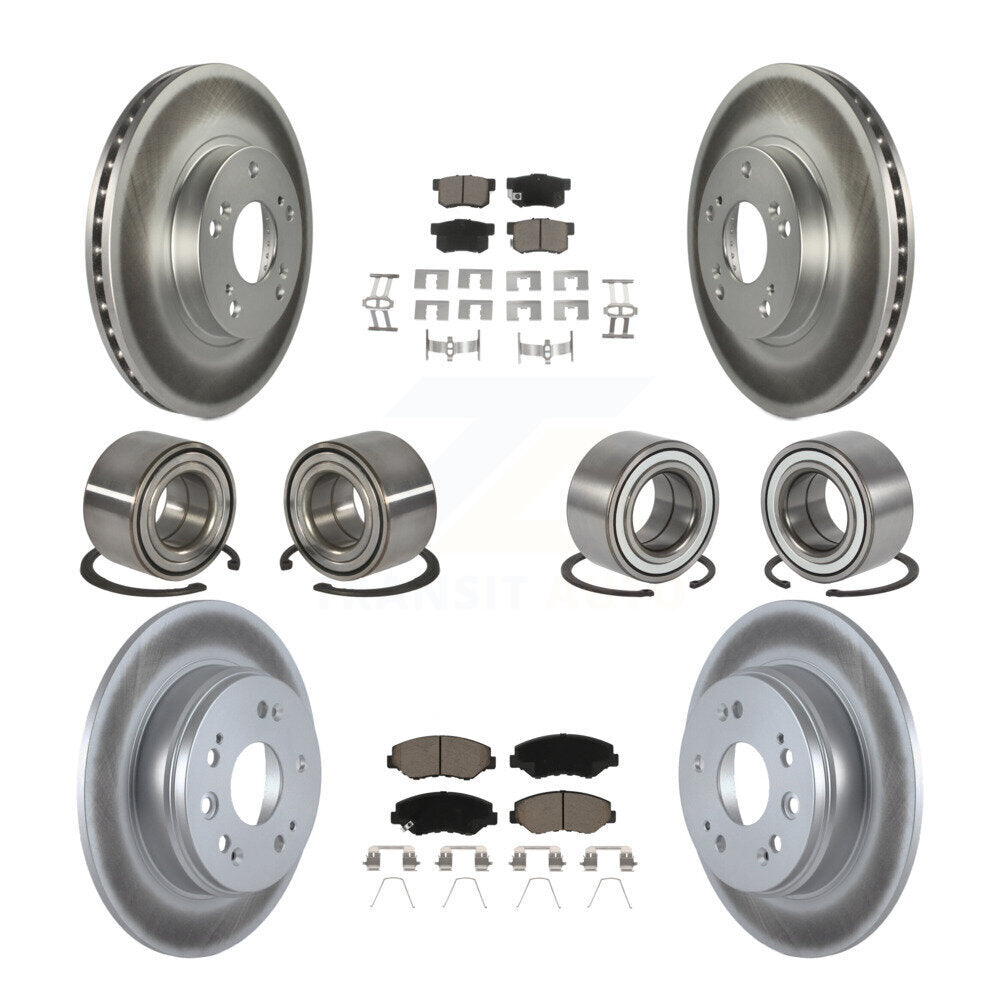 Bearings Coated Disc Brake Rotors And Pads Front Rear Kit (10Pc) For Honda CR-V