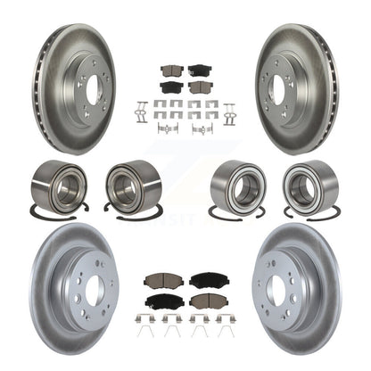 Bearings Coated Disc Brake Rotors And Pads Front Rear Kit (10Pc) For Honda CR-V