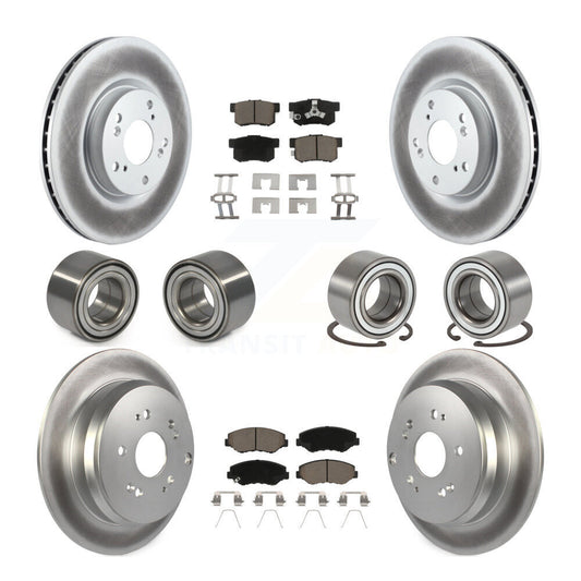 Bearing Coated Brake Rotor & Pads Front Rear Kit (10Pc) For 2005-2006 Honda CR-V