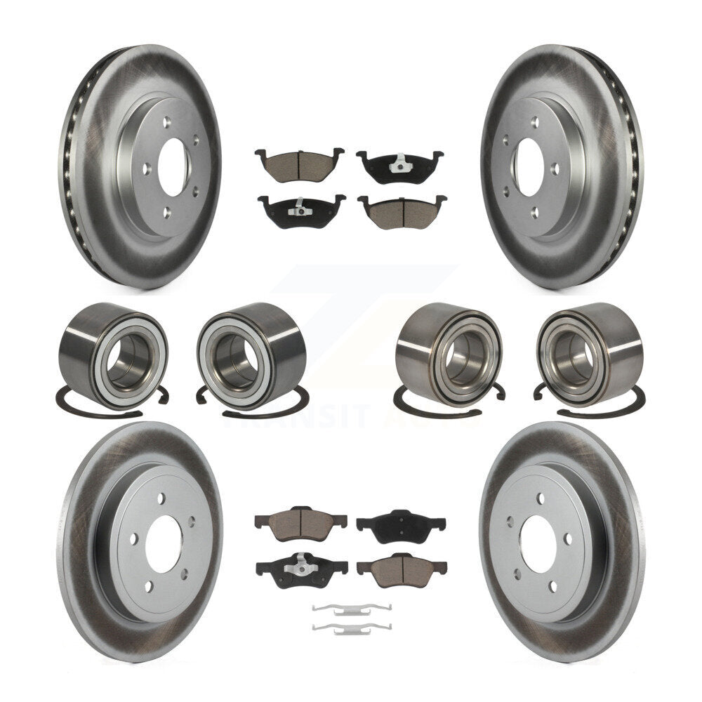 Bearing Coat Brake Rotor Pad Front Rear Kit (10Pc) For Ford Escape Mazda Tribute