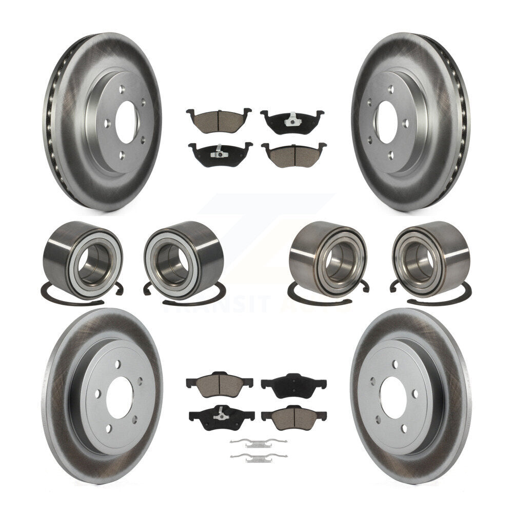 Bearing Coated Brake Rotor And Pad Front Rear Kit (10Pc) For Ford Escape Mercury