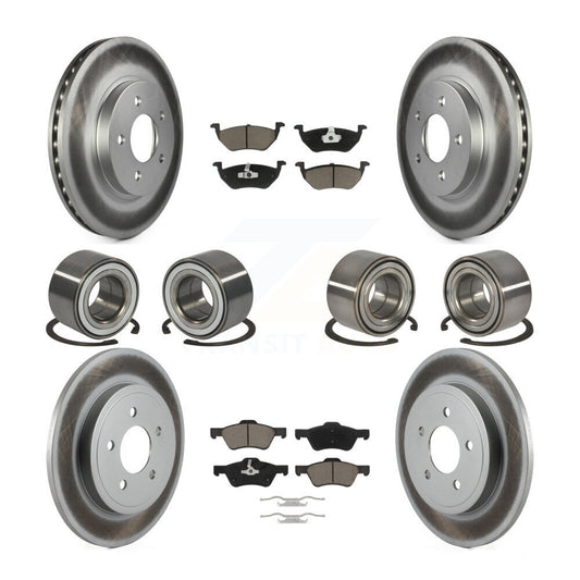 Bearing Coated Brake Rotor And Pad Front Rear Kit (10Pc) For Ford Escape Mercury