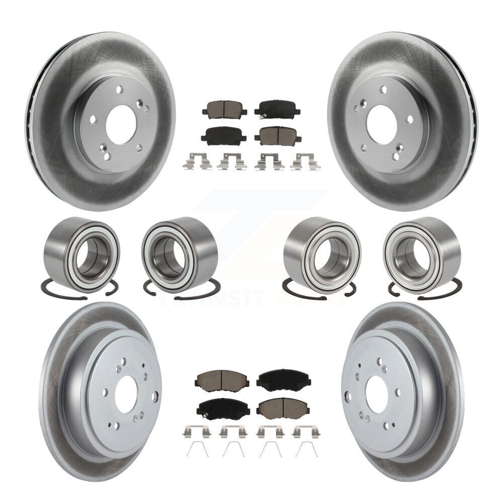 Bearing Coated Brake Rotor & Pad Front Rear Kit (10Pc) For 2003-2004 Honda Pilot