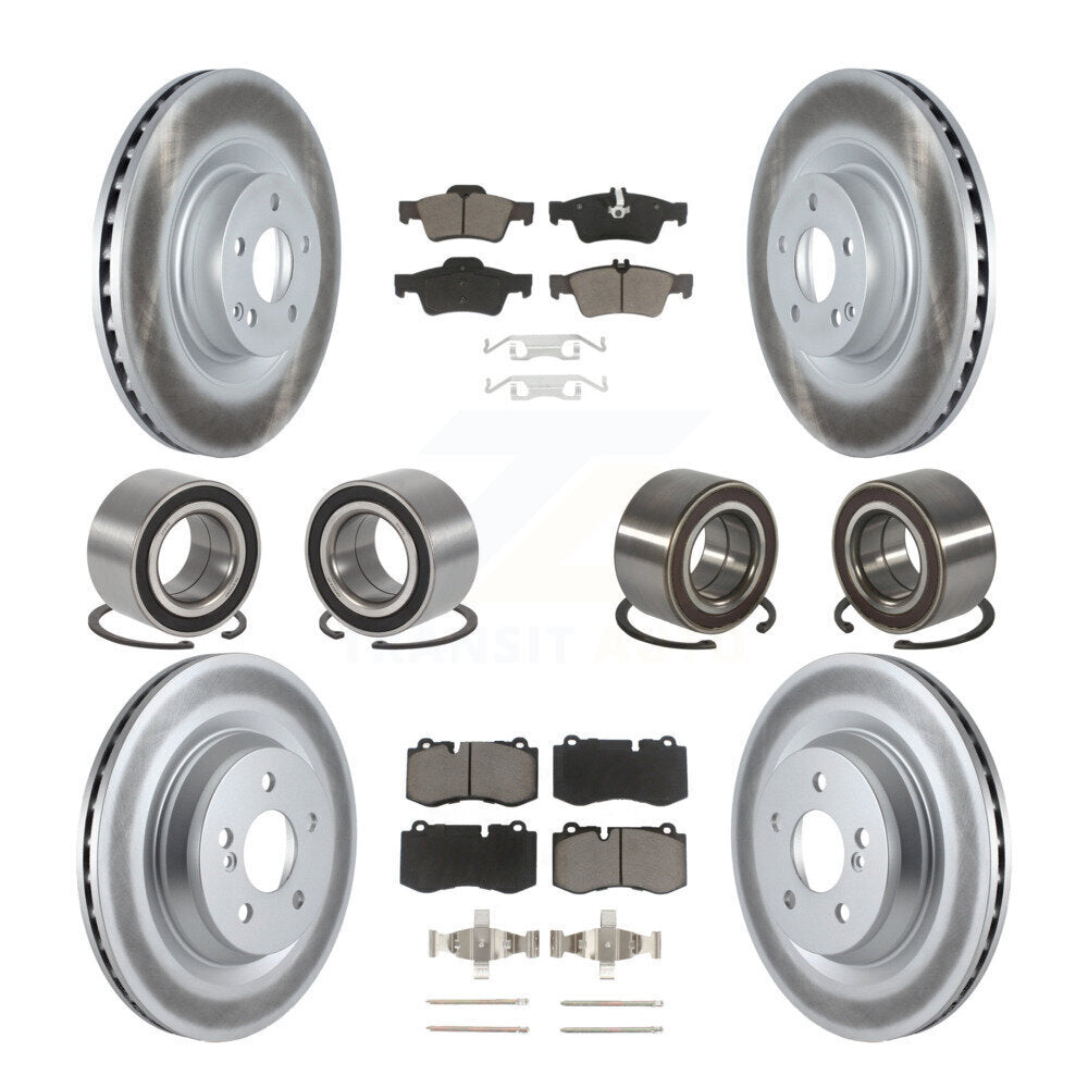 Bearing Coated Disc Brake Rotor Pad Front Rear Kit (10Pc) For Mercedes-Benz S350