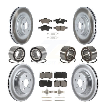 Bearing Coated Disc Brake Rotor Pad Front Rear Kit (10Pc) For Mercedes-Benz S350