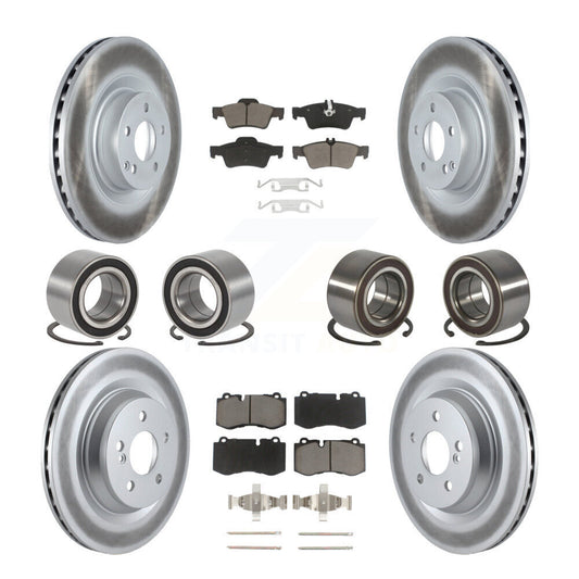 Bearing Coated Disc Brake Rotor Pad Front Rear Kit (10Pc) For Mercedes-Benz S350