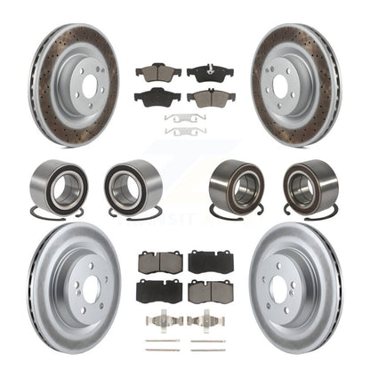 Bearing Coated Disc Brake Rotor Pad Front Rear Kit (10Pc) For Mercedes-Benz S350
