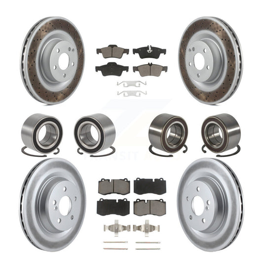 Bearing Coated Disc Brake Rotor Pad Front Rear Kit (10Pc) For Mercedes-Benz S350
