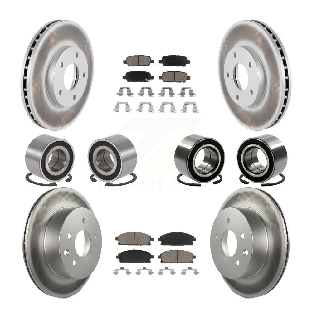 Bearing Coat Brake Rotor Pads Front Rear Kit (10Pc) For 05-06 Nissan X-Trail FWD